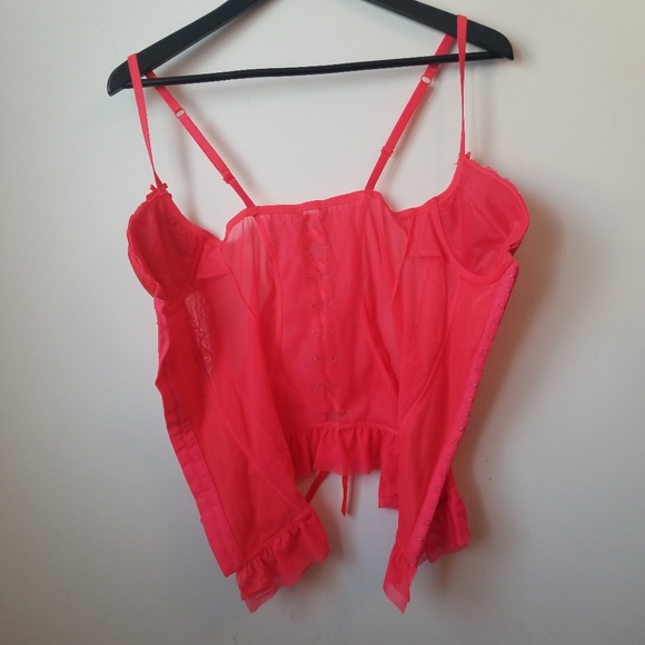 La Senza hot pink lacey corset style lingerie top - Picture 8 of 9